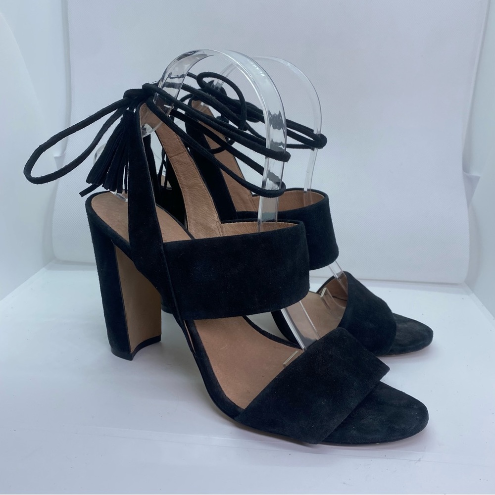 Madewell Octavia tassel heels in black